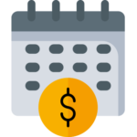 Easy-solar-contrat-abonnement calendrier gris avec un signe dollar dessus